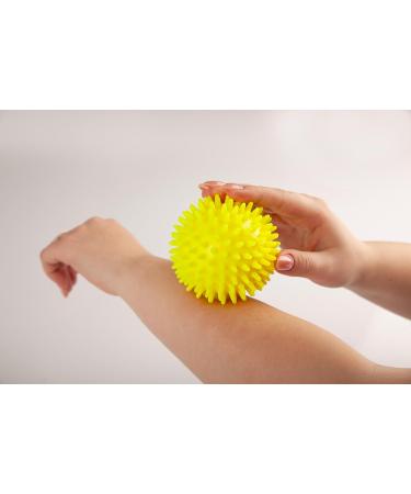 Sport-Tec Hedgehog Ball Massage - Soft Reflexology Self-Massage Ball (8 cm Neon Yellow) for Stress Relief & Relaxation - Buy Online on GoSupps.com