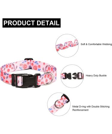 Mercano Adjustable Dog Collar - Soft Nylon Comfort & Durable Design for Small Medium Breeds & Puppies (Medium Rose) - Buy Online on GoSupps.com