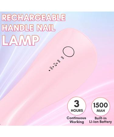 Makartt Mini Rechargeable UV LED Nail Lamp | Portable Nail Dryer with 2 Timers for Nail Art | Pink - Buy Online on GoSupps.com