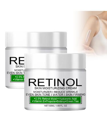 Cr me Hydratante claircissante Au R tinol - 2 Pi ces - Anti- ge R duit Les Ridules Et Rides Pour Tous Types De Peau - Hydratation Intense Luminosit Et Fermet Parties Du Corps Et D collet