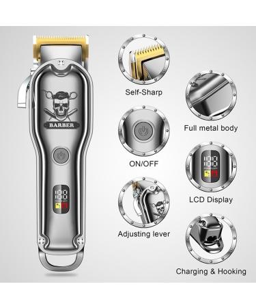 Professional Waterproof Hair Clippers for Men | Cordless Barber Hair Cutting Kit with 8 Guide Combs - Buy Online on GoSupps.com