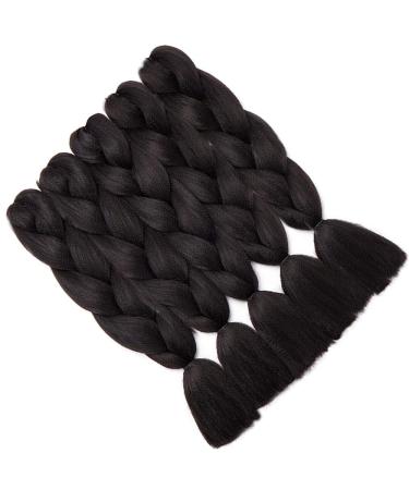 SEGO 5 Packs 24 Inch Braid Extensions - Crochet Afro Synthetic Hair in Dark Black | International Shipping - Buy Online on GoSupps.com