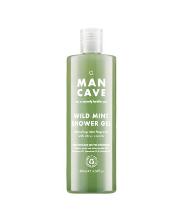 ManCave Wild Mint Shower Gel 500ml Energising and Fresh Aroma with Lemon Peppermint and Eucalyptus Oil Natural Formulation with L-Arginine Sulphate and Paraben Free Vegan Friendly 500 ml (Pack of 1) Wild Mint Shower