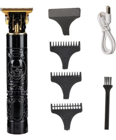 Rechargeable Hair Trimmer T9 - USB Rechargeable Skull Pattern Mustache Trimmer for Beard | Cordless T-Blade Hair Trimmer for Mustaches Nose Hair and Detailing and Grooming Xinhuan Black - Buy Online on GoSupps.com