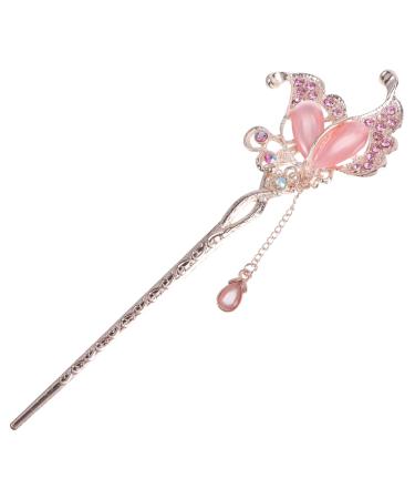 Beaupretty Flower Hair Stick Butterfly Hair Pin Hairpins Hair for Women Flower Pattern Hairpin Womens Barrettes for Hair Goody Hair Clips for Women Floral Hair Clip Retro Women's Modeling Bun