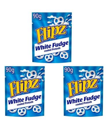 3 -way package Flipz Pretzels - 3 times Flavor Coated Pretzels - 3x90g Packing - In a delicious taste: White Fudge + Heartforcards Shipping protection (White Fudge)