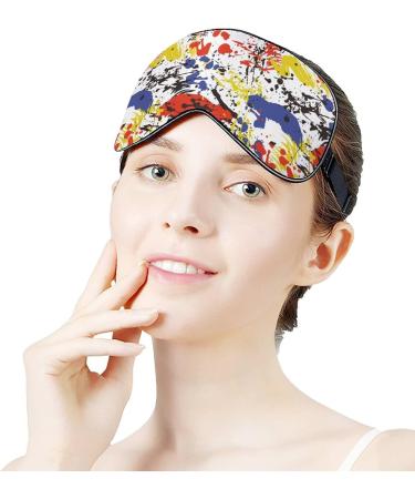 Colorful Ink Splashes Sleep Mask for Women | Adjustable Eye Shades with Elastic Strap | Perfect for Travel & Relaxation - Buy Online on GoSupps.com