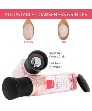 Anthela Himalayan Pink Salt Coarse Grind Salt Ceramic Grinder - 13.4 oz | Natural Mineral Sea Salt, Non-GMO, Kosher, Halal, Sedex Certified - Buy Online on GoSupps.com