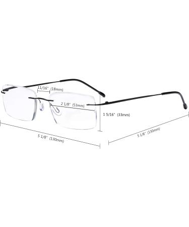 Eyekepper Rimless Reading Glasses for Men - Rectangle +0.50 Silver Reader Glasses | International Shipping - Buy Online on GoSupps.com