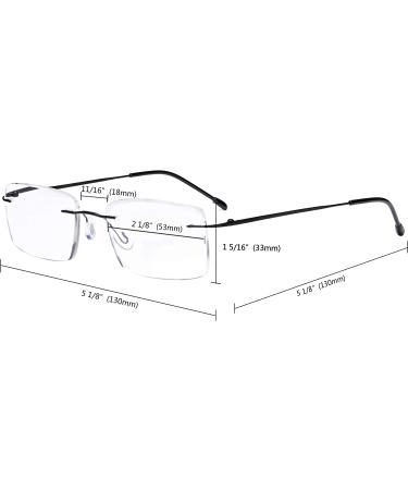 Eyekepper Men's Frameless Reading Glasses +3.00 Silver - Rectangle Rimless Reader Eyeglasses - Buy Online on GoSupps.com