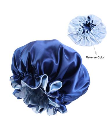 Healifty 3PCS Double Layer Satin Bath Cap Set - Purple, Black, Gem Blue | Wide Band Satin Bonnet for Women | Elastic Nightcap for Home & Travel - Buy Online on GoSupps.com