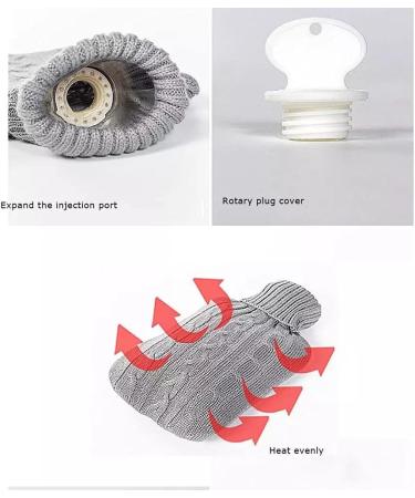 MAIES Hot Water Bottle with Removable Knitted Cover - Large Washable & Cold-Proof for Winter Comfort | International Shipping Available - Buy Online on GoSupps.com