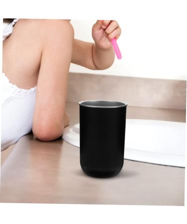 Alipis Stainless Steel Mouthwash Cup - Reusable Rustproof Bathroom Cup for Students | Double Layer Toothbrush & Toothpaste Holder - 12x8cm Black - Buy Online on GoSupps.com