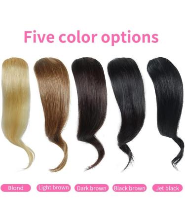 2PCS Light Brown Side Bangs 100% Human Hair Clip-in Fringe Extensions - Buy Online on GoSupps.com