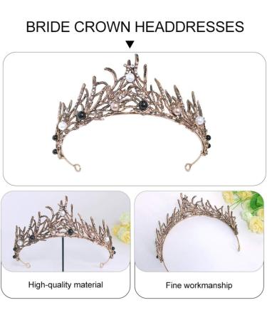 Lurrose Vintage Baroque Crown Tiara for Brides | Rhinestone Pearl Headband | Elegant Wedding Headdress - Buy Online on GoSupps.com