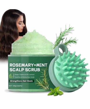 Rosemary Scalp Scrub with Mint Oil, Hair Scrub, Nourishing Scalp Exfoliator, with Scalp Massager, for All Hair Types