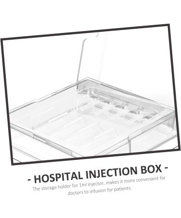 Lurrose 2pcs Syringe Storage Box | Plastic Injection Carrying Case | Clinic Supplies Holder | Light-proof Injector Box (Assorted Colors) - 7.2x7.2x1.5cm - Buy Online on GoSupps.com