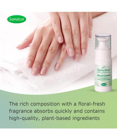 Sanatur SpiruSkin Hand Cream - 50ml Pump Bottle for All Skin Types | Nourishing Moisturizer - Buy Online on GoSupps.com