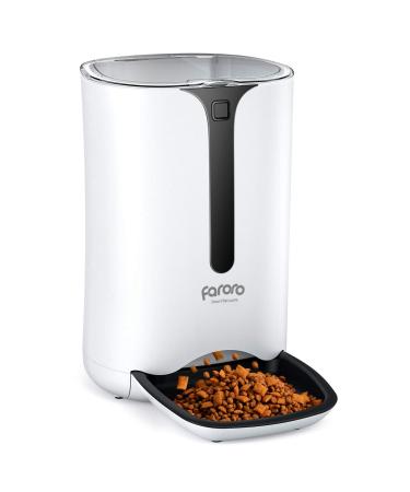 Automatic Cat Feeder, Faroro Dog Food Dispenser for Small Pets with Distribution Alarms, Portion Control, Voice Recorder and Programmable Timer for up to 4 Meals per Day