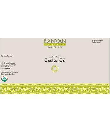 Banyan Botanicals 16 oz USDA Organic Castor Oil - 100% Pure Ayurvedic Oil for Hair, Skin, Eyelashes - Buy Online on GoSupps.com