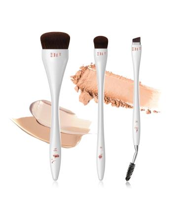 Makeup Brushes Set - Foundation Concealer Dual Ended Eyebrow & Eyelash Brushes - Achieve Perfect Blends for Flawless Cosmetics Application