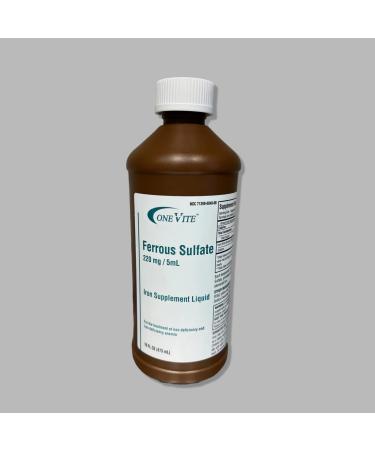 One Vite Ferrous Sulfate 220mg/5ml | Iron Supplement Liquid 16 Fl Oz (Pack of 1)