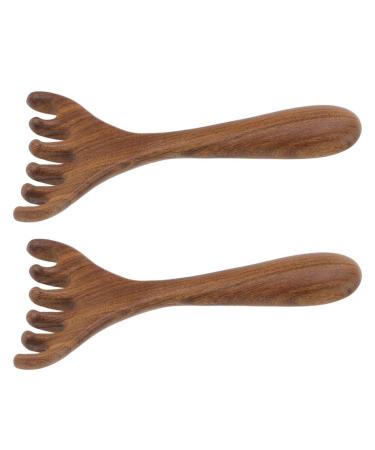 Happyyami 2pi ces Outil Massage Gua Sha Bois Pour D tente Du Chevelu Et Massage Des Points Acupuncture Mini Peigne Manuel Portable Pour Relaxation Visage Et Stimulation Chevelu