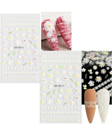 5D Flower Nail Stickers - Exquisite Hollow Patterns for Nail Art DIY | Multi-Design Fingernail Charms with Tweezer - Spring Collection - Buy Online on GoSupps.com