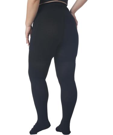 Plus Size 4XL Compression Pantyhose for Men & Women - 20-30 mmHg Opaque Toeless Support Stockings for Swelling DVT Pregnancy - Waist High Tights in Black - Buy Online on GoSupps.com
