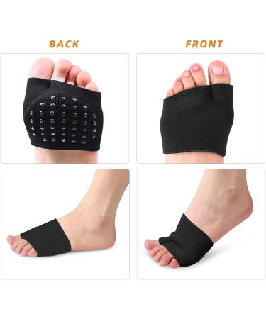 Metatarsal Sleeve with Gel Pads for Men (Black, Size 10-14.5) - Forefoot Cushions for Comfort and Anti-Slip Protection - Buy Online on GoSupps.com