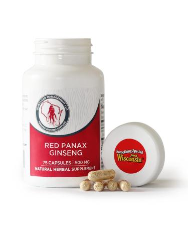 Dairyland Korean Red Panax Ginseng Capsules - 2000 mg Concentrated Potent Ground Ginseng Root Extract - No Fillers Binders or Other Additives. (75 ct) 75 Count (Pack of 1)