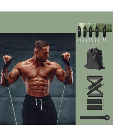 11 Piece Tension Rope Set with Handle Foot Clip - Stackable up to 150 lbs - for Resistance Training for Indoor and Outdoor Sports Fitness Suspension Speed Strength Home Gym Yoga Green - Buy Online on GoSupps.com