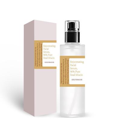Snail Mucin Serum Luxury Korean 96% Snail Facial Serum Filtrate for skincare Hydrating Serum For Dry Dull Face Skin and Wrinkles Power Repairing Essence For Face - GoldSnailRX
