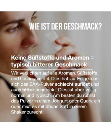 Buy naturalie EAA Powder - Pure Essential Amino Acids | 500g Organic Bag | Flavorless & Sweetener-Free | High Bioavailability - International Shipping Available - Buy Online on GoSupps.com