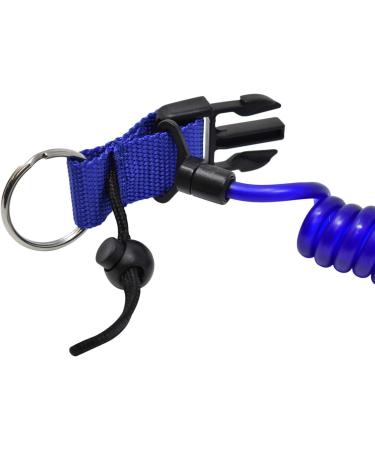 Scuba Choice Shark Coil Lanyard with Steel Snap & Quick Release Buckle - Blue - Buy Online on GoSupps.com