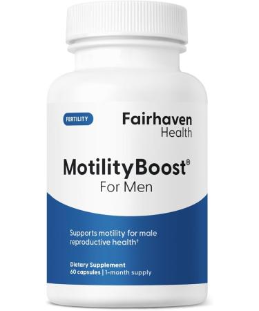 Fairhaven Health MotilityBoost for Men - Prenatal Male Fertility Supplement for Motility Strength - Pre-Conception for Him Includes L-Carnitine, Vitamin B12, B6, CoQ10 and Quercetin - 60 Capsules - Buy Online on GoSupps.com