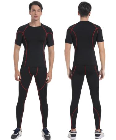 Milin Naco Men's Compression Pants 3-Pack - Black Athletic Sports Leggings - Buy Online on GoSupps.com