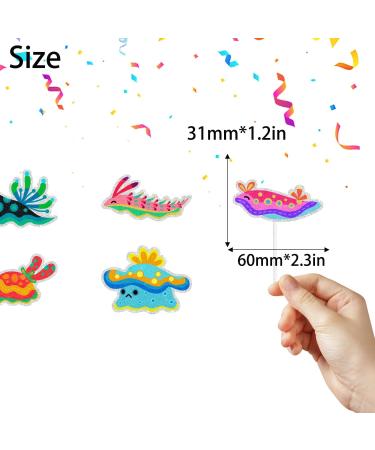 Sea Life Themed Cupcake Toppers Set of 18-PC - Great Nudibranch Themed Birthday Party Mollusk Party and Baby Shower Party Decorations for Boys or Girls - SugarGera Sea hare - Buy Online on GoSupps.com