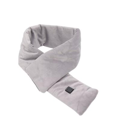RWUDV heated scarf for women and men USB smart heating scarf 3 gears 25 to 45 electric neck warmer made of cotton and carbon fiber for winter trips (gray)