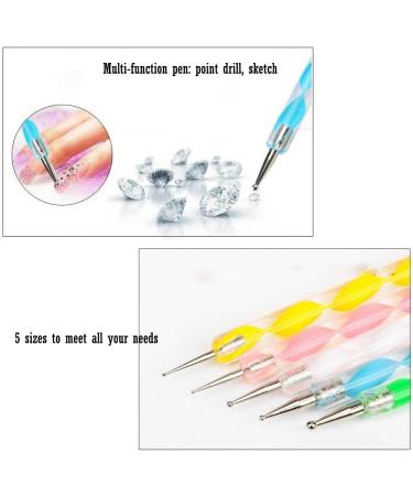 Lookathot 5pcs Professional Nail Drill Point Pencil Pen for Rhinestones Manicure Nail Art Paint & Dotting Tool DIY - Buy Online on GoSupps.com