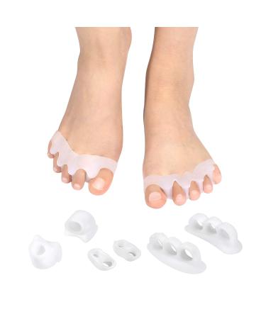 Toe spreader gel toe correction hallux valgus correction for hammer toe pain relief toe separator silicone for curved & overlapping toes super soft comfortable and high lifespan