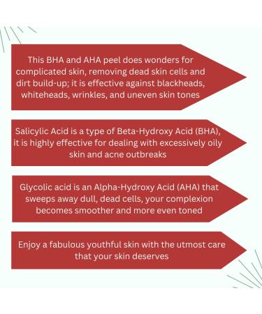 Salicylic Acid Peel 15% & Glycolic Acid 10% - AHA/BHA Chemical Peel for Acne Blackheads Pores & More - Fast International Shipping - Buy Online on GoSupps.com