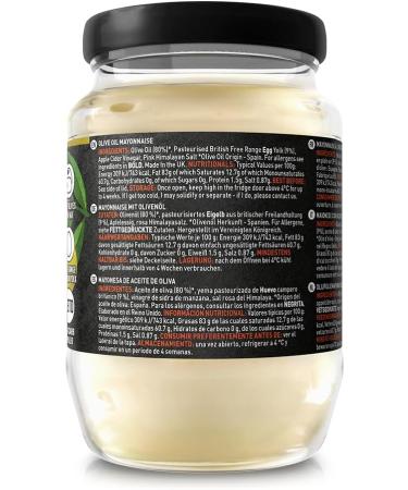 Hunter & Gather Mayonnaise l'Huile d'Olive 630g | Fabriqu du d' uf pasteuris de poules britanniques lev es en plein air | Mayonnaise pal o c to sans sucre et sans gluten Classique 630 g - Buy Online on GoSupps.com