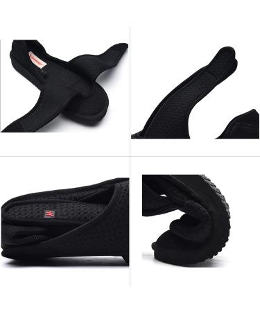 Summer Lightweight Edema Shoes for Swollen Feet | Orthopedic Diabetic Slippers for Women & Men | Wide Width Comfortable Breathable | 7 Black - Buy Online on GoSupps.com