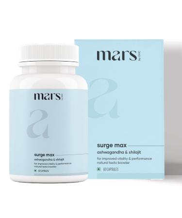 Mars Surgemax Natural Capsules with Shilajit & Safed Musli | Supports Energy, Strength & Immunity | for Active Lifestyle | 60 Capsules | Pack of 1