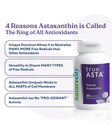 True-Asta AstaReal Natural Astaxanthin 6mg | Joint, Muscle, Skin & Eye Support | 30 Soft Gels - Buy Online on GoSupps.com