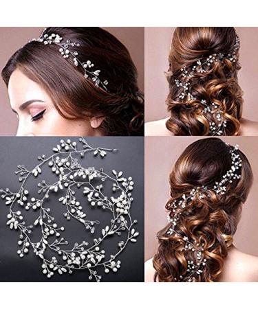 Elegant Vintage Bridal Jewelry | Morechioce Pearl & Crystal Headbands | Rhinestone Hair Accessories | 50 cm Gold Strass Head Jewelry - Buy Online on GoSupps.com