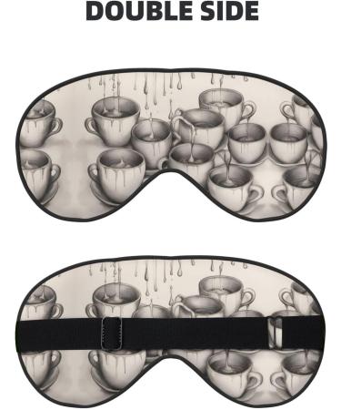 SSIMOO Hand Drawn Teapots & Cups Eye Mask | Soft Breathable Sleep Patch for Women | Perfect Travel Relaxation Gift - Buy Online on GoSupps.com