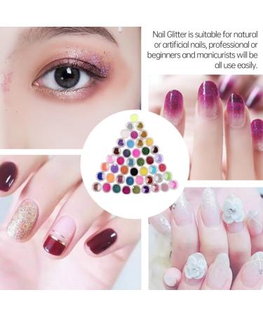 Nail Glitter 45 Colors Nail Glitter Flakes Art Pigment Dust Powder for Face Body Eye Nail glitter - Buy Online on GoSupps.com