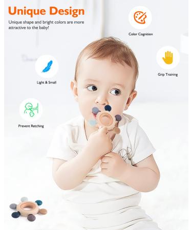 Akolik Baby Teething Toy - BPA-Free Silicone Oar Clutching Teether for Babies 3M+ (Brown) - Soothes Teething Pain - Buy Online on GoSupps.com